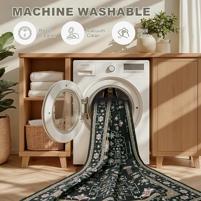 2x3 Area Rugs Living Room: Washable Vintage Rug - Image 6