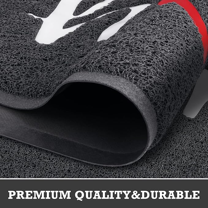 Black Door Mat Welcome Mats Outdoor Indoor Doormat - Image 4