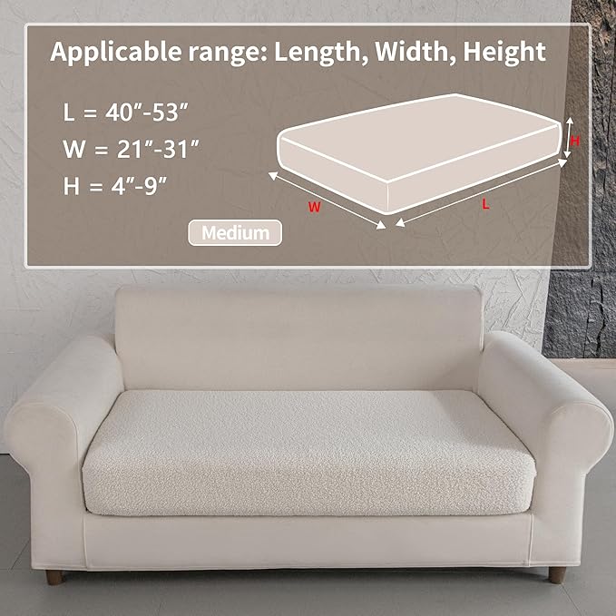 OHSIO Couch Cushion Covers for Sectional Sofa, Stretch Soft Sofa Slipcovers - Image 2