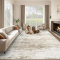 Washable Rug 8x10 Area Rugs for Living Room: Large Neutral Soft Rug Abstract by LOSBULAKE