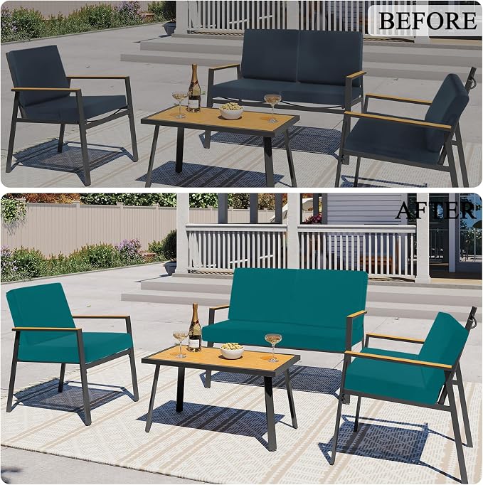 HEBE Outdoor Cushion Covers 12 Pcs, Stretch Patio Sofa Couch Cushion Cover | - Image 7