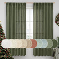 Olive Green 72 inch Linen Curtains by LAMIT