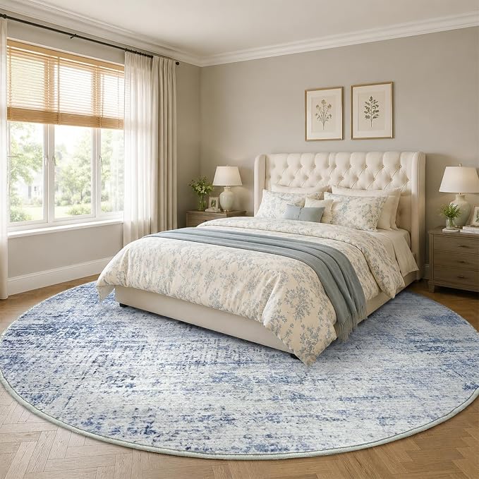 4Ft Round Area Rugs for Living Room, Soft Non-Slip Washable Rugs Modern - Image 3