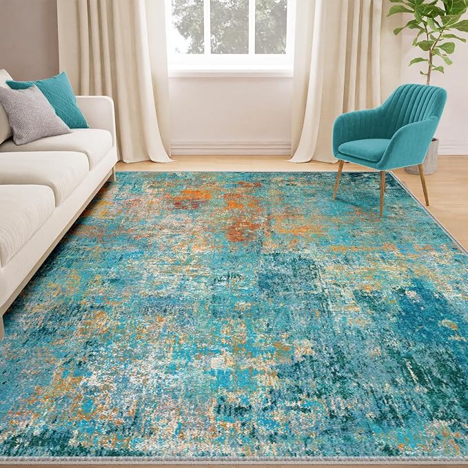 RELEANY Washable 5'x7' Abstract Area Rug by RELEANY