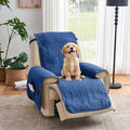 Large Blue Recliner Chair Covers, Quilted Décor Water-Repellent Lazy Boy Chair by Pamhaven