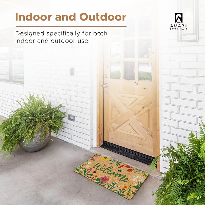 Coir Welcome Mat, 17 x 29 in | 100% Natural Coir, Anti-Shedding, Durable PVC - Image 5
