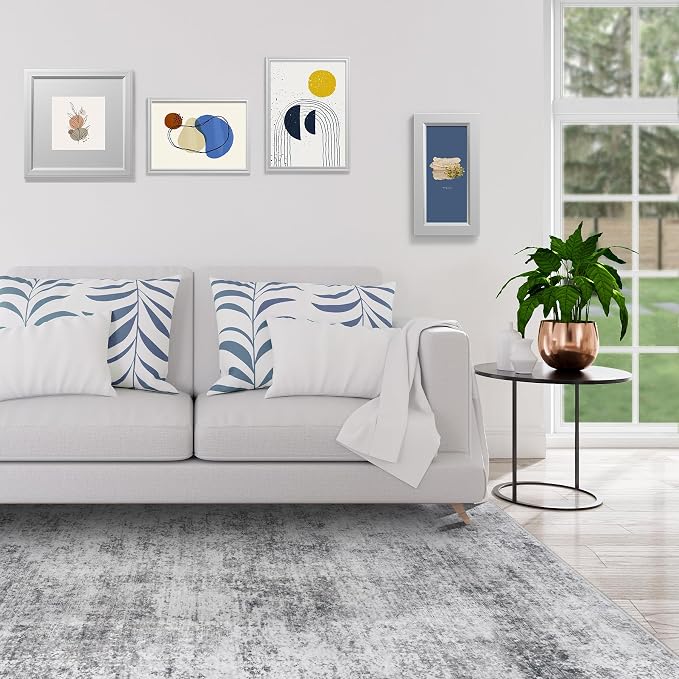 Aelenmu 8x10 Area Rugs for Living Room Bedroom Dining Room Washable Grey | Soft - Image 3
