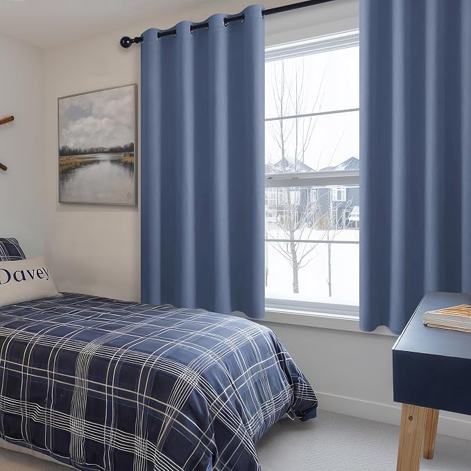 Blackout Curtains for Bedroom, 52 x 45 Inch, 2 Panels | Thermal Insulated & - Image 6