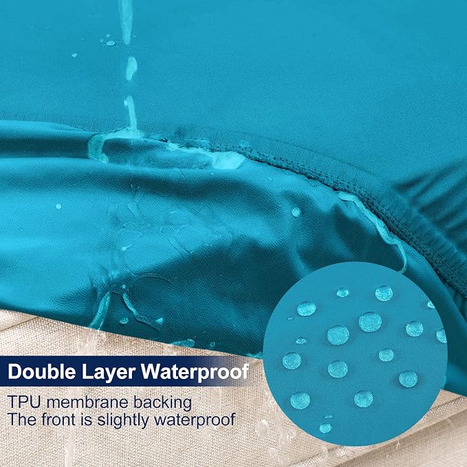 Smiry Waterproof Patio Cushion Covers, Stretch Outdoor Furniture Covers | Couch - Image 2