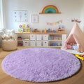 Light Purple Round Rugs 6ft for Living Room Bedroom, Fluffy Circle Area Rug for by ONASAR