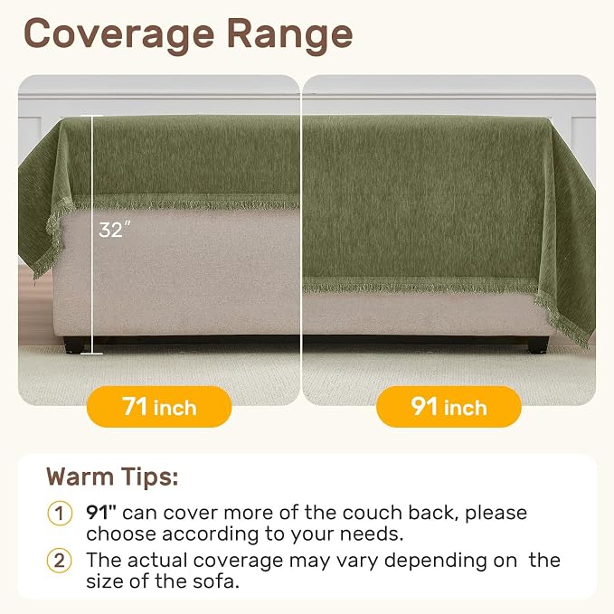 2 Pieces Sectional Couch Covers L Shaped Cover XXL Green | Thick Washable Fabric - Image 5