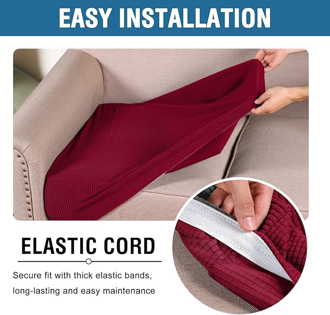 H.VERSAILTEX Super Stretch Individual Seat Cushion Covers Sofa Covers Couch - Image 5