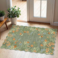 Front Door Mat Indoor Outside Entrance, 2x3 Sage Green Floral Rug | Non-Slip by Othilic