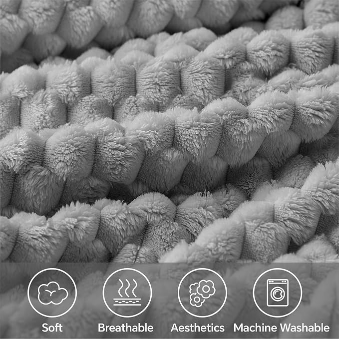BEDELITE Grey Large Throw Blanket - Image 2