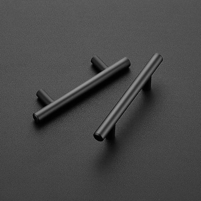 Ravinte 55 Pack | 5 Inch Cabinet Pulls Matte Black Stainless Steel Kitchen Drawer Pulls Cabinet Handles 5InchLength, 3Inch Hole Center