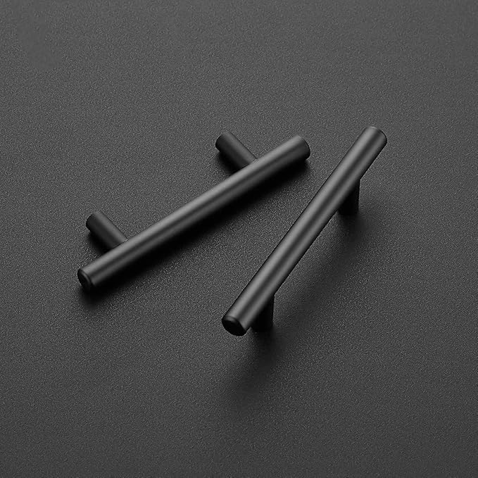 Ravinte 50 Pack | 5 Inch Cabinet Pulls Matte Black Stainless Steel Kitchen Drawer Pulls Cabinet Handles 5 Inch Length, 3 Inch Hole Center
