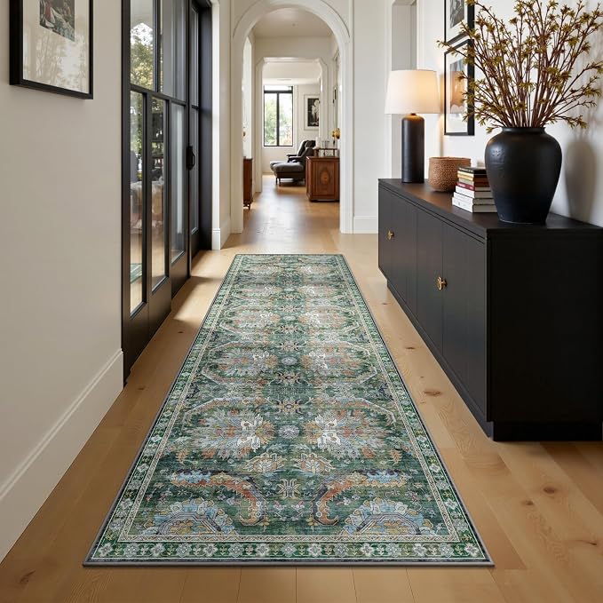 2x6 Hallway Runner Rug, Washable Vintage Retro Long Runner Rugs - Image 5