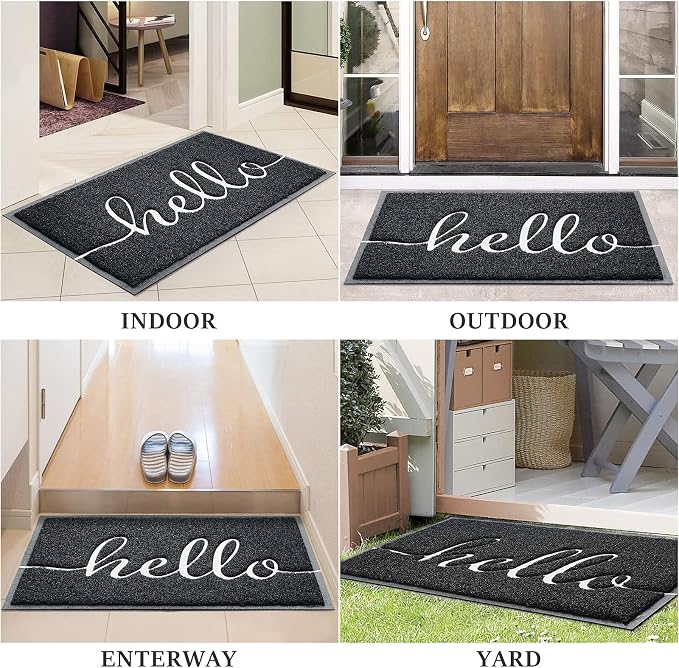 Door Mat Welcome Mat Floor Mat for Entryway, High Traffic Areas | Low Profile - Image 7