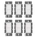 Lutron Caseta Original Smart Light Switch (Lutron Smart Hub Required), for Home, LED Lights, and Fans, 6 Amp, Single-Pole/3-Way, Neutral Required, PD-6ANS-WH-6-Pack, White, 6 Pack