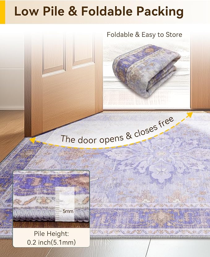 RELEANY Washable Area Rug, Runner 2'x6', Water Repellent, Pet Friendly - Image 7
