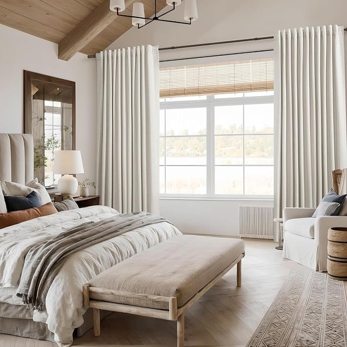 Extra Long 100% Blackout Linen Curtains - Image 8