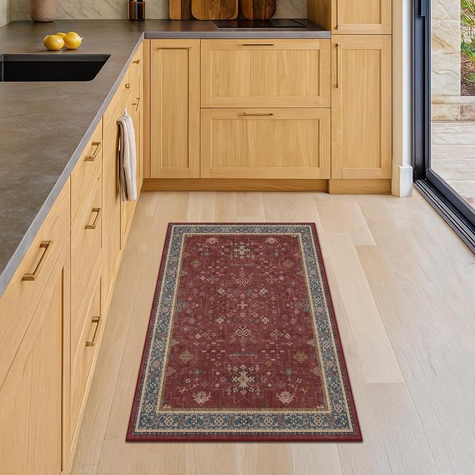 Burgundy 2x4 Washable Entry Rug - Image 3