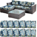CALBODE 12Pcs Stretch Patio Cushion Cover, Printed Couch & Sofa Slipcovers by CALBODE