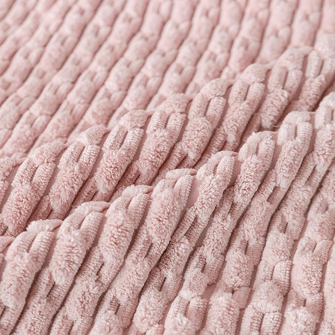 Set of 4 Light Pink Decorative Throw Pillow Covers 12x20 Inch Corduroy Pillow - Image 4