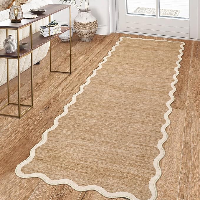 GarveeHome Scalloped Washable Runner Rug 2x6 Runner Non Slip Kitchen Rugs | - Image 3