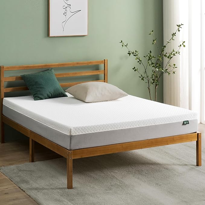 ZINUS 8 Inch Green Tea Essential Memory Foam Mattress [New Version], Full, Fiberglass Free, Medium Feel, Breathable Airflow Memory Foam, Certified Safe Foams & Fabric, Mattress in A Box