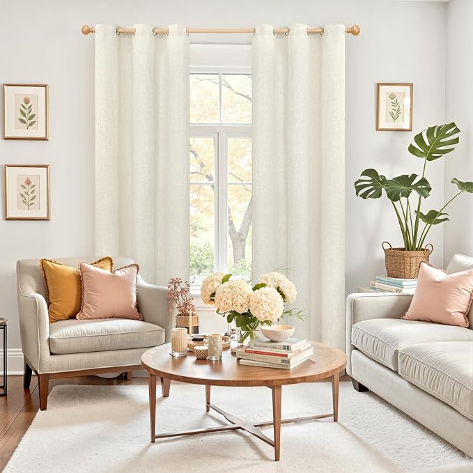 YoungsTex 84 Inches Length Linen Curtains - Image 2