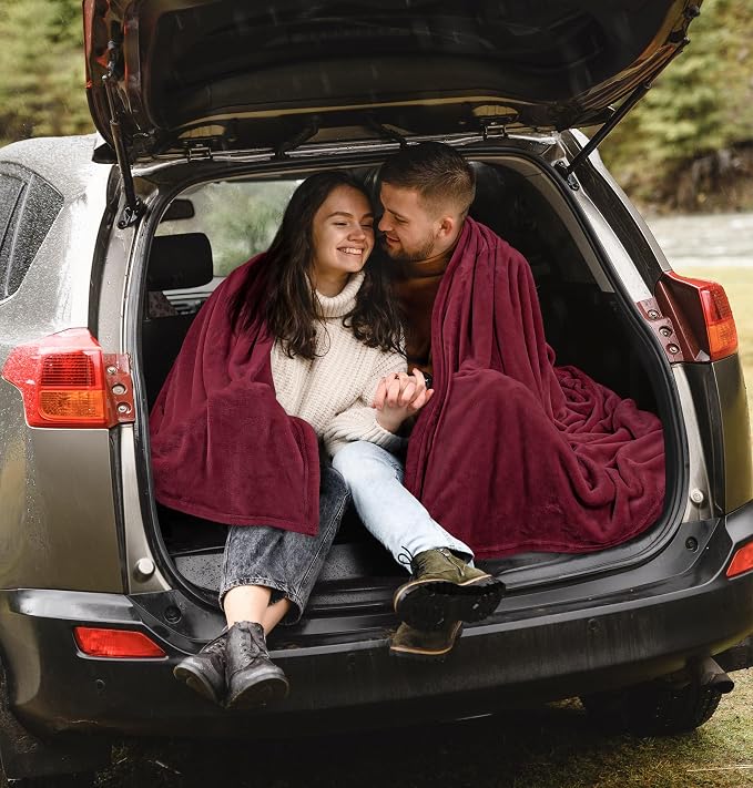 Utopia Bedding Soft Fleece Bed Blanket Twin Size Burgundy | Microfiber Plush - Image 9