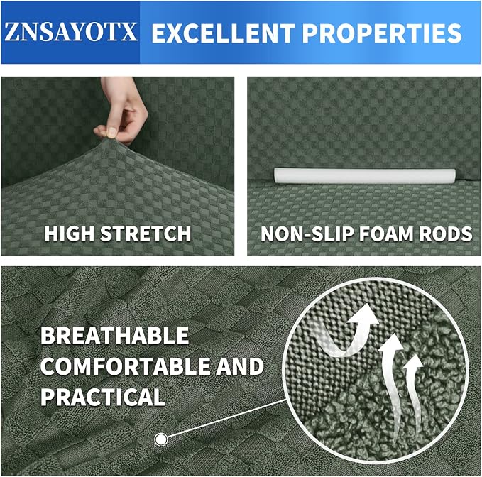 ZNSAYOTX 1 Piece Jacquard Chair Slipcovers - Image 4