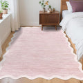 GarveeHome Scalloped Washable Area Rug 4x6 Entryway Rug Non Slip by GarveeHome
