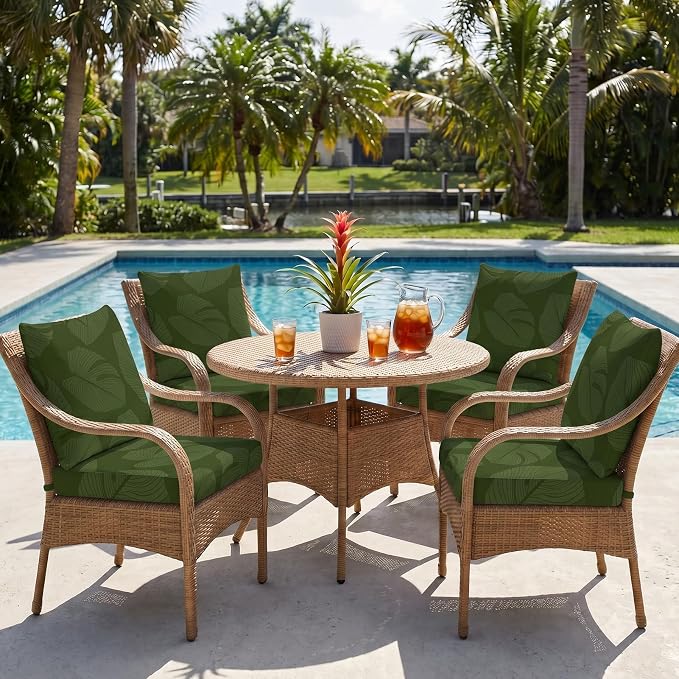 8Pcs Patio Cushion Covers Stretch Outdoor Furniture Protector Slipcovers | - Image 6