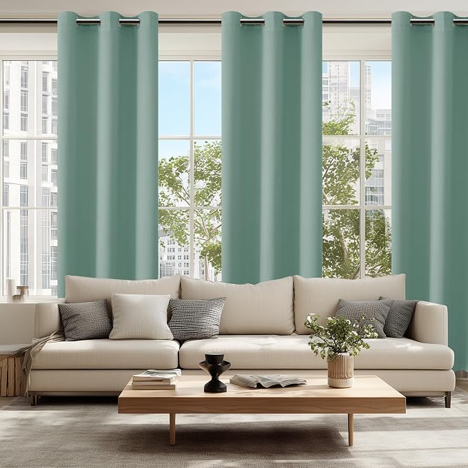 Blackout Curtains for Bedroom, Sage Green, 42 x 84 Inch, 2 Panels | Thermal - Image 6
