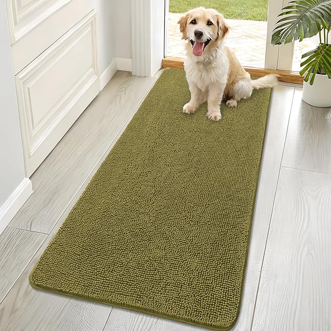 OLANLY Dog Door Mat for Muddy Paws 70x32, Super Absorbent Chenille Mud Mat | by OLANLY