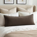 MIULEE Decorative Linen Lumbar Pillow Cover 14x36 Inch Dark Coffee | Fall by MIULEE