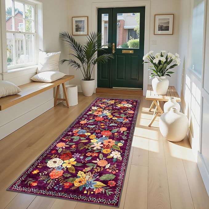 Runner Rug for Hallways Kitchen 2x8 | Non Slip Washable Rugs - Image 2