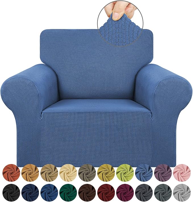 Stretch Chair Sofa Slipcover, Single Couch Cover, Riverside | 1-Piece Washable by KEKUOU