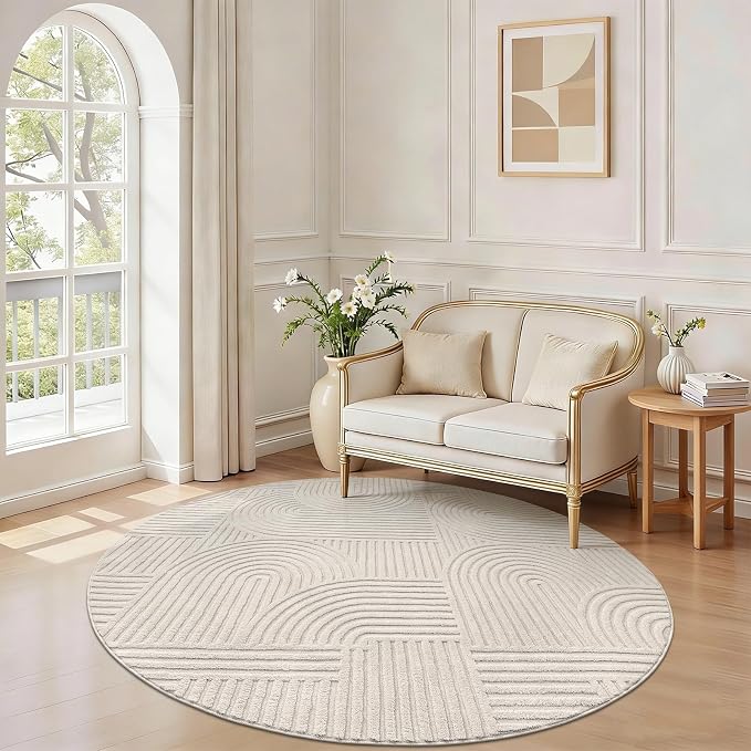 Pauwer 6ft Area Rugs for Living Room, Modern Non Slip Washable Rug, Soft Fluffy - Image 9
