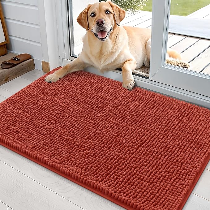 OLANLY Dog Door Mat for Muddy Paws 36x24, Super Absorbent Chenille Mud Mat | by OLANLY
