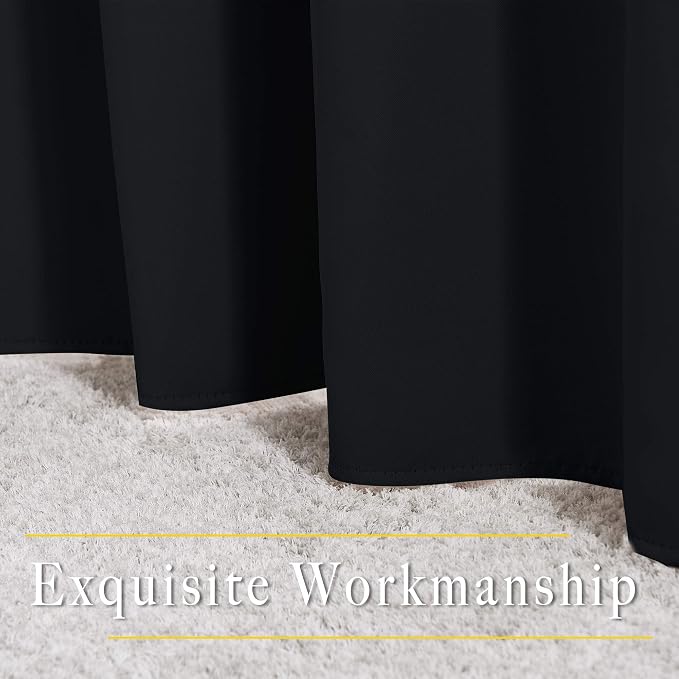 NICETOWN Black Blackout Curtains 78 inches Long 2 Panels Burg - Image 6