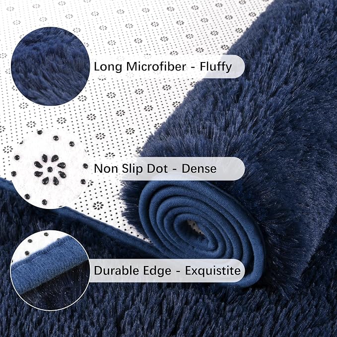 Chicrug Soft Runner Rug for Bedroom Living Room Plush Fluffy Rug 2x8 | Shag - Image 5