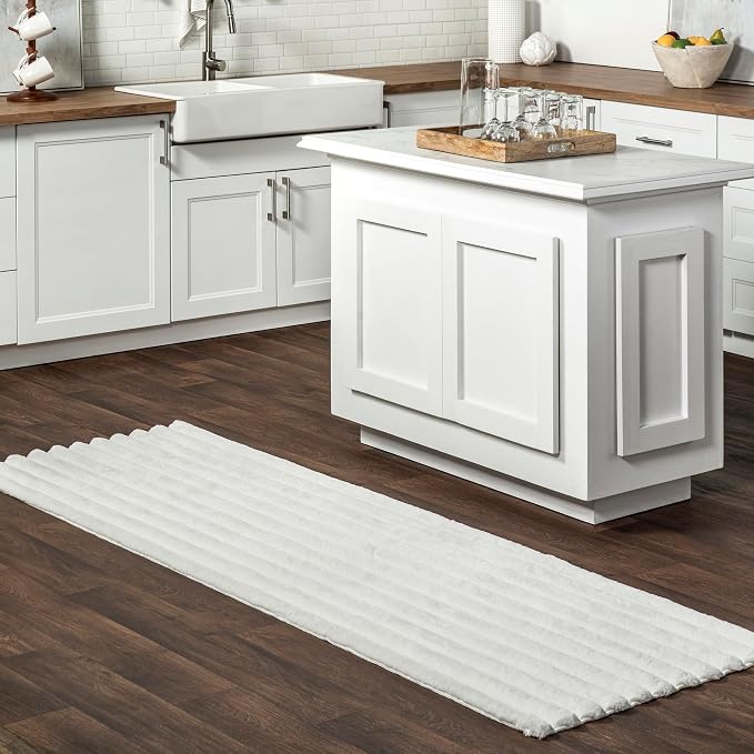 nuLOOM Kai Off White Striped Washable Runner Rug, Off White by nuLOOM