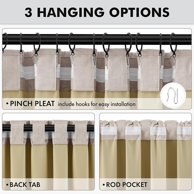 MIULEE 100% Blackout Linen Curtains - Image 5