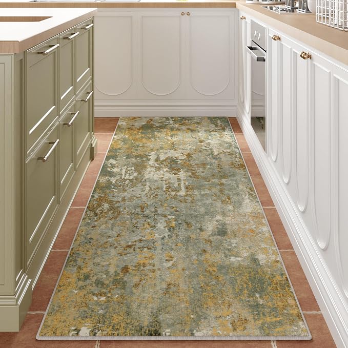 Green Rug Runners for Hallways Kitchen Non Slip Washable 2x6 Entryway Runner - Image 2