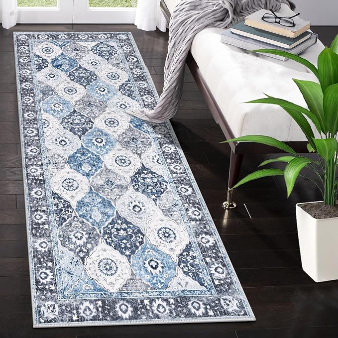 HEBE Hallway Runner Rug 2'x5', Washable Non Slip Kitchen Rug Runner | Soft Boho - Image 8