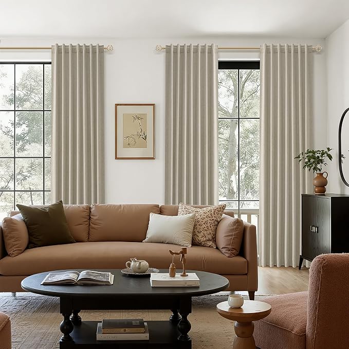 Extra Long 100% Blackout Linen Curtains - Image 8