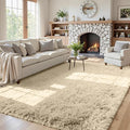 5x8 Fluffy Shag Area Rugs for Living Room Bedroom: Soft Plush Carpet Beige | by CarpetAddColortoYourLife